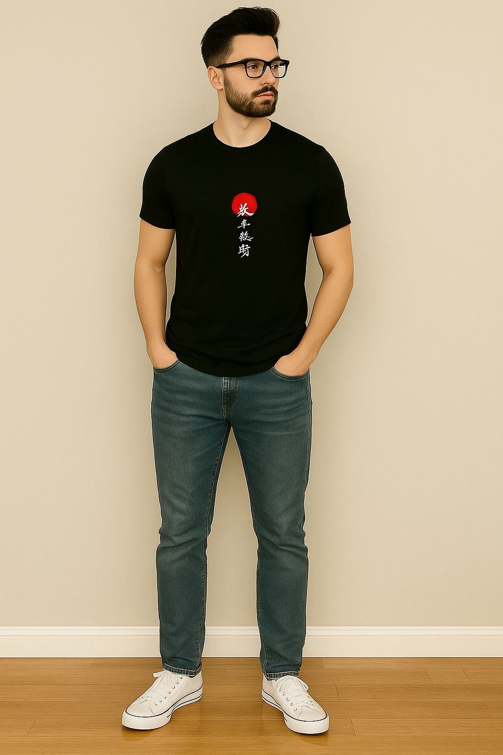 Zen Rising β Kanji Sun Tee round neck tshirt - Image 3