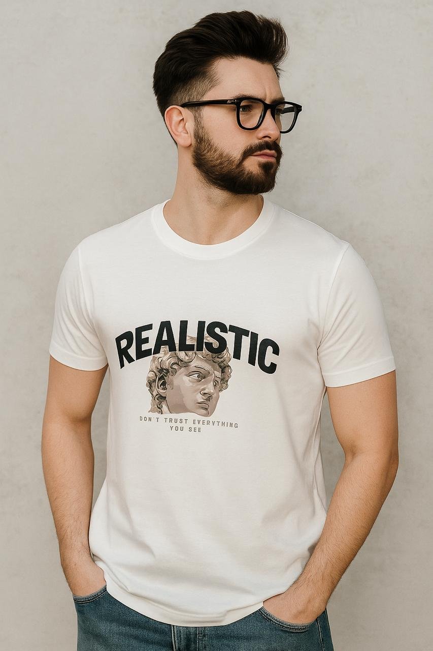 mens realistic round neck tshirt